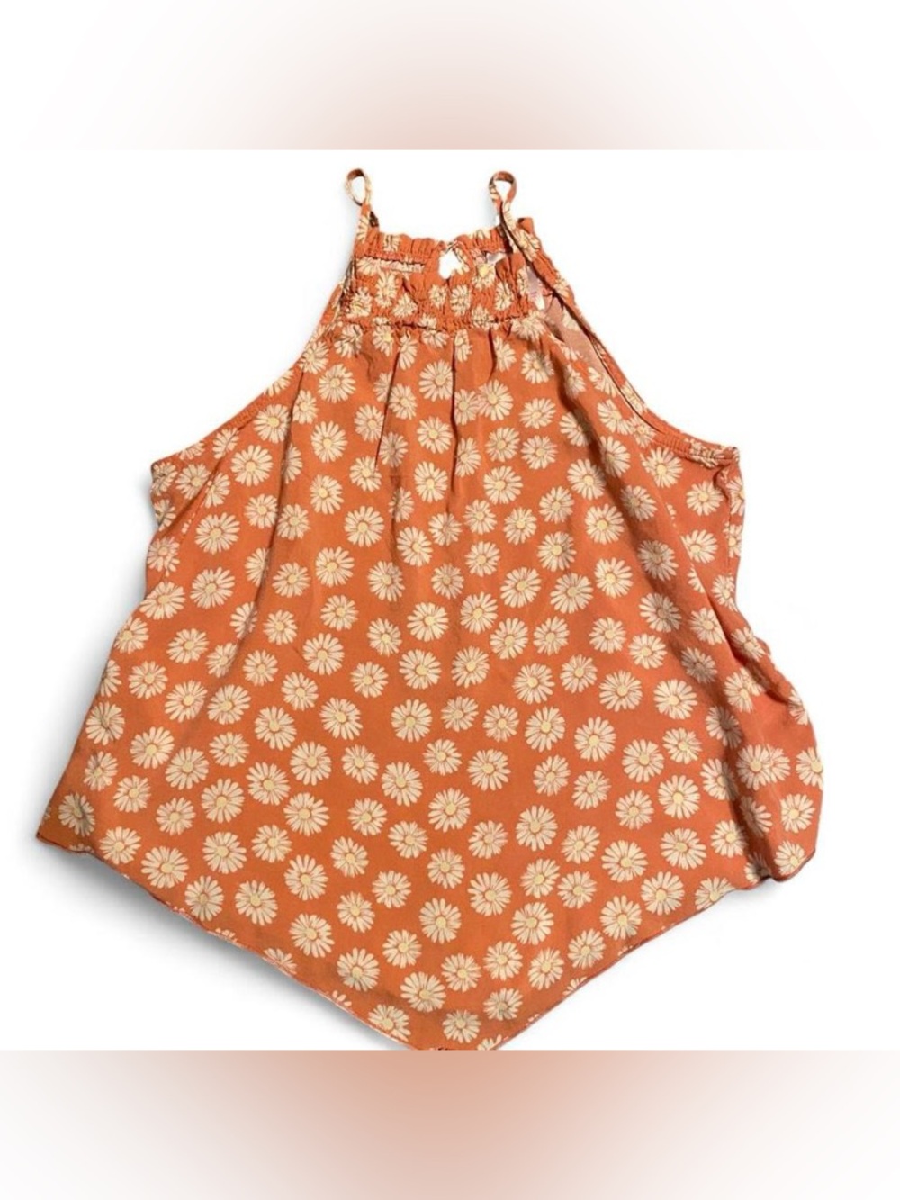 No Boundaries Orange Floral  Daisy Tank
